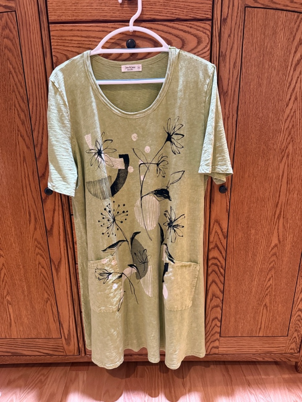 Sage Green Floral Pocket Tunic